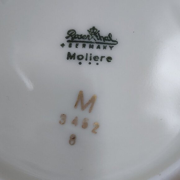 2 Rosenthal Germany Moss Rose Dish 4" pierced gold rim bowl nuts candy dipping f - Picture 10 of 12